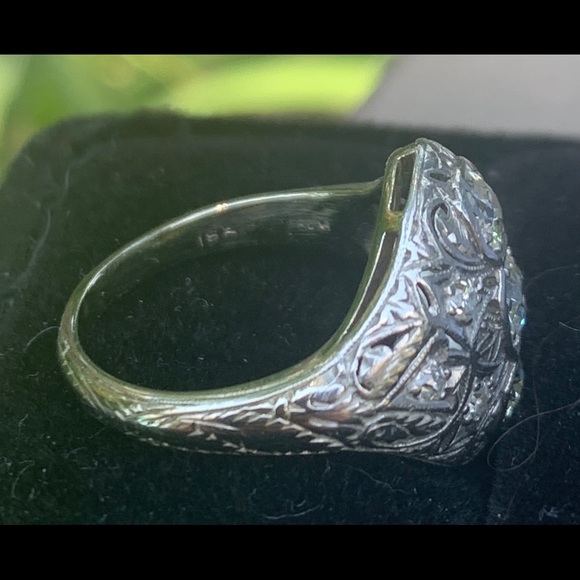 ๐ 18k WG Old Cut Genuine Deco Diamond Ring ๐ - Picture 7 of 8